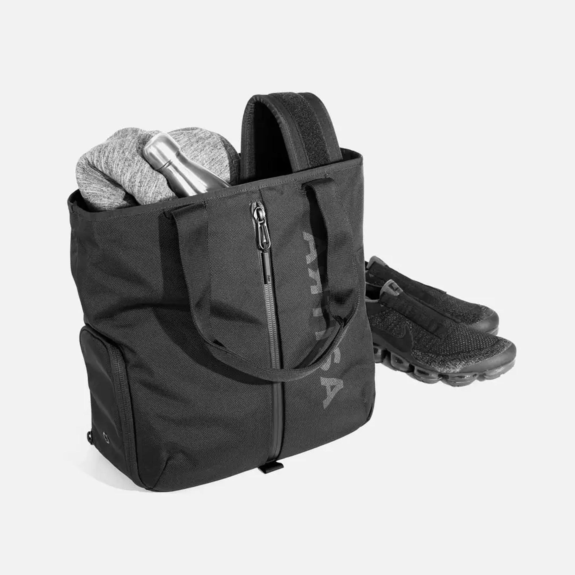 Women's Black Multipurpose Gym Tote with Shoe Compartment