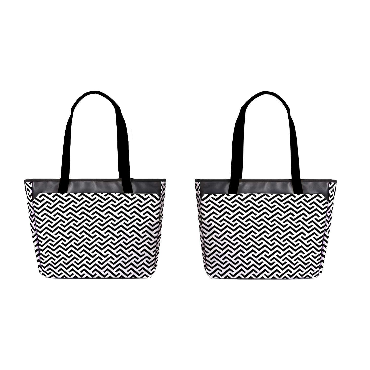 Striking Monochrome Laptop Tote - Zigzag