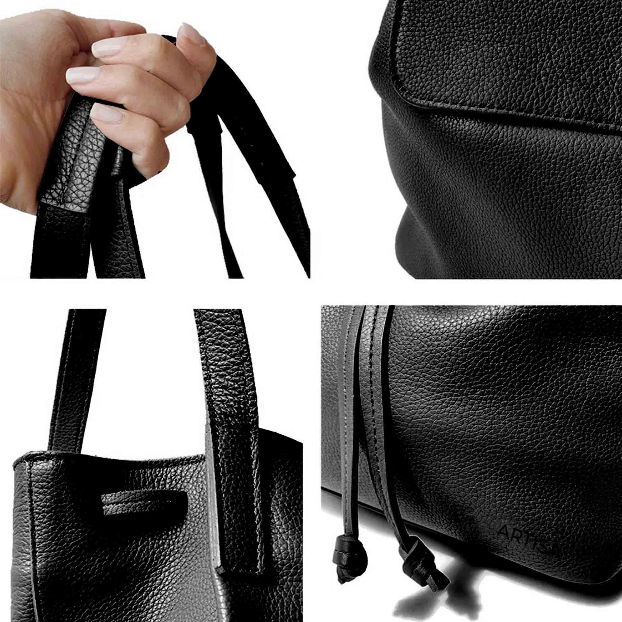 Tote Bag Convertible to Backpack | Detachable Interior | Black