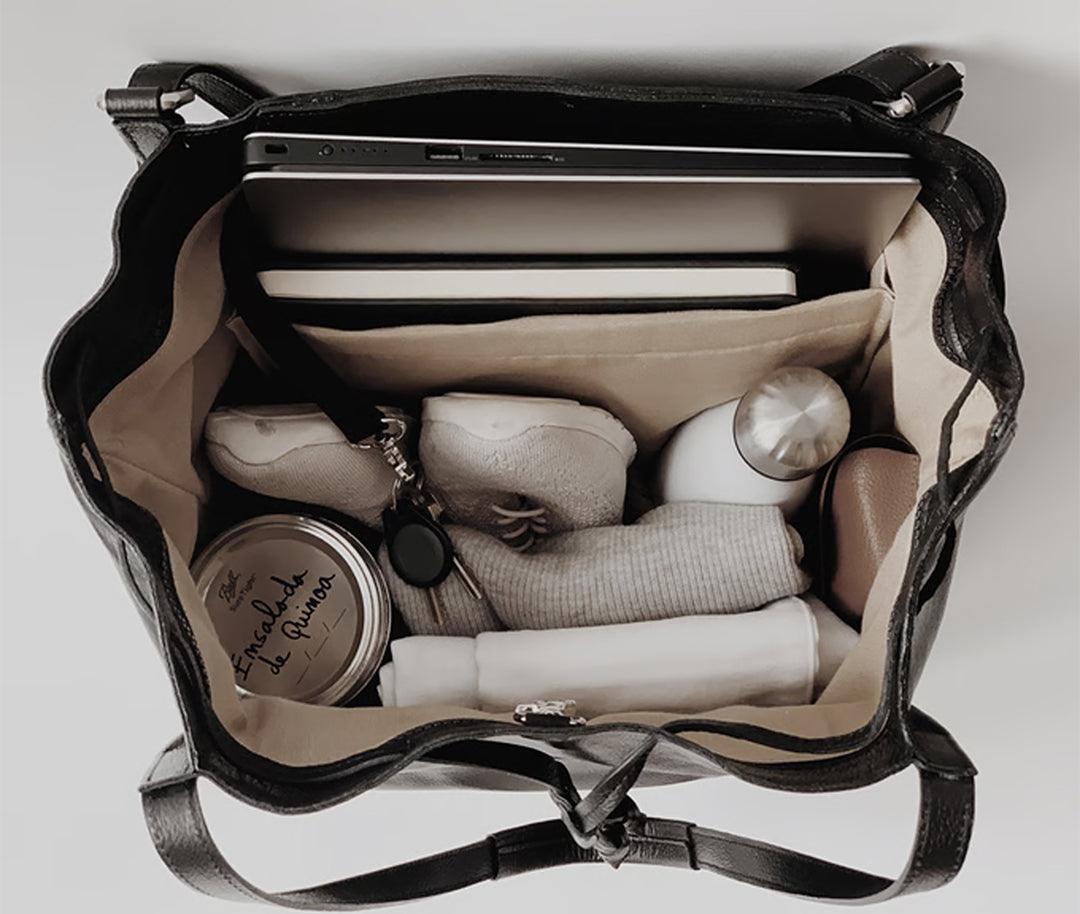 Tote Bag Convertible to Backpack | Detachable Interior | Brown