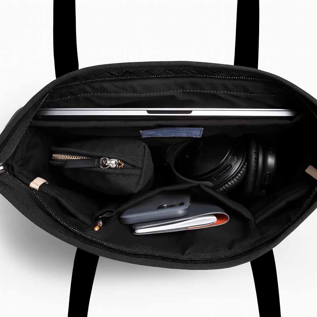 Striking Monochrome Laptop Tote - Lining