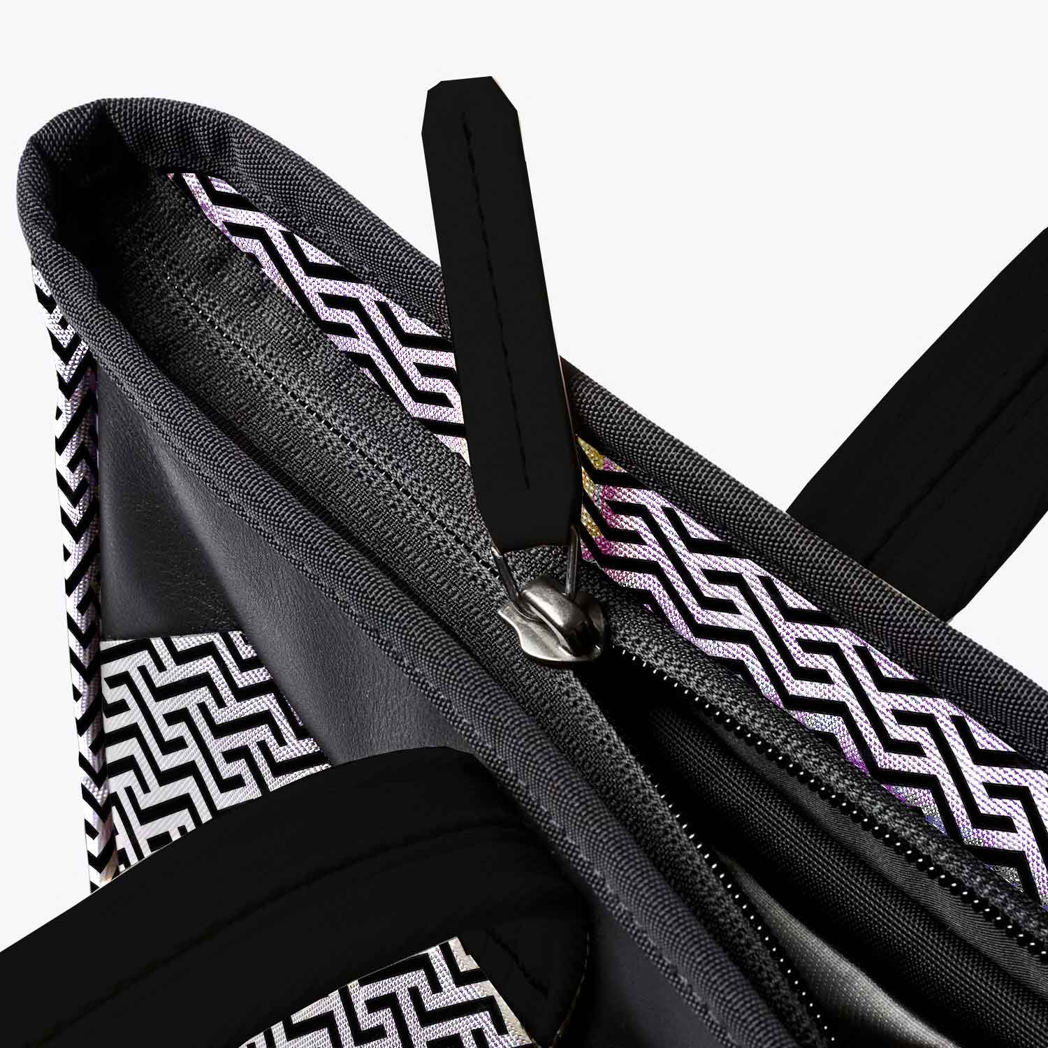 Striking Monochrome Laptop Tote - Zigzag