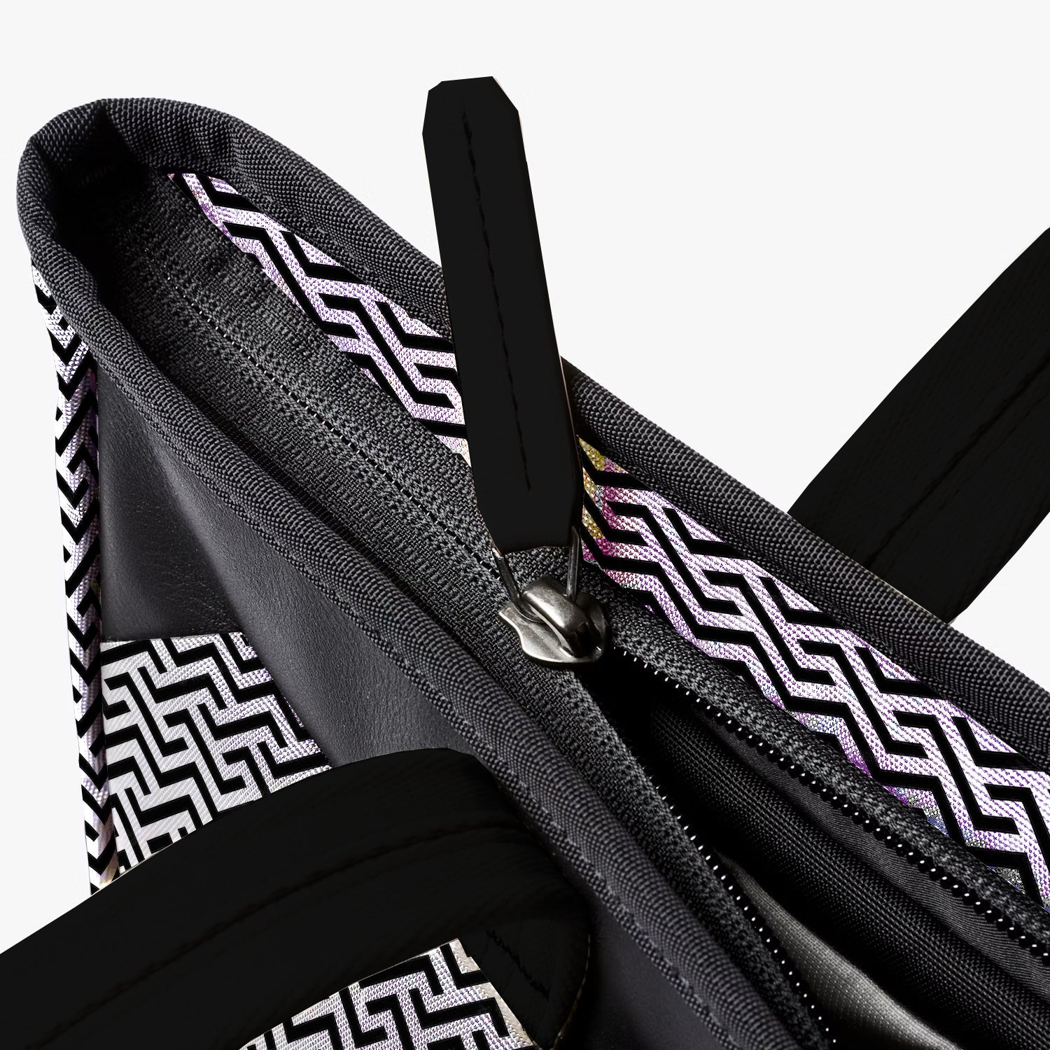 Striking Monochrome Laptop Tote - Zigzag
