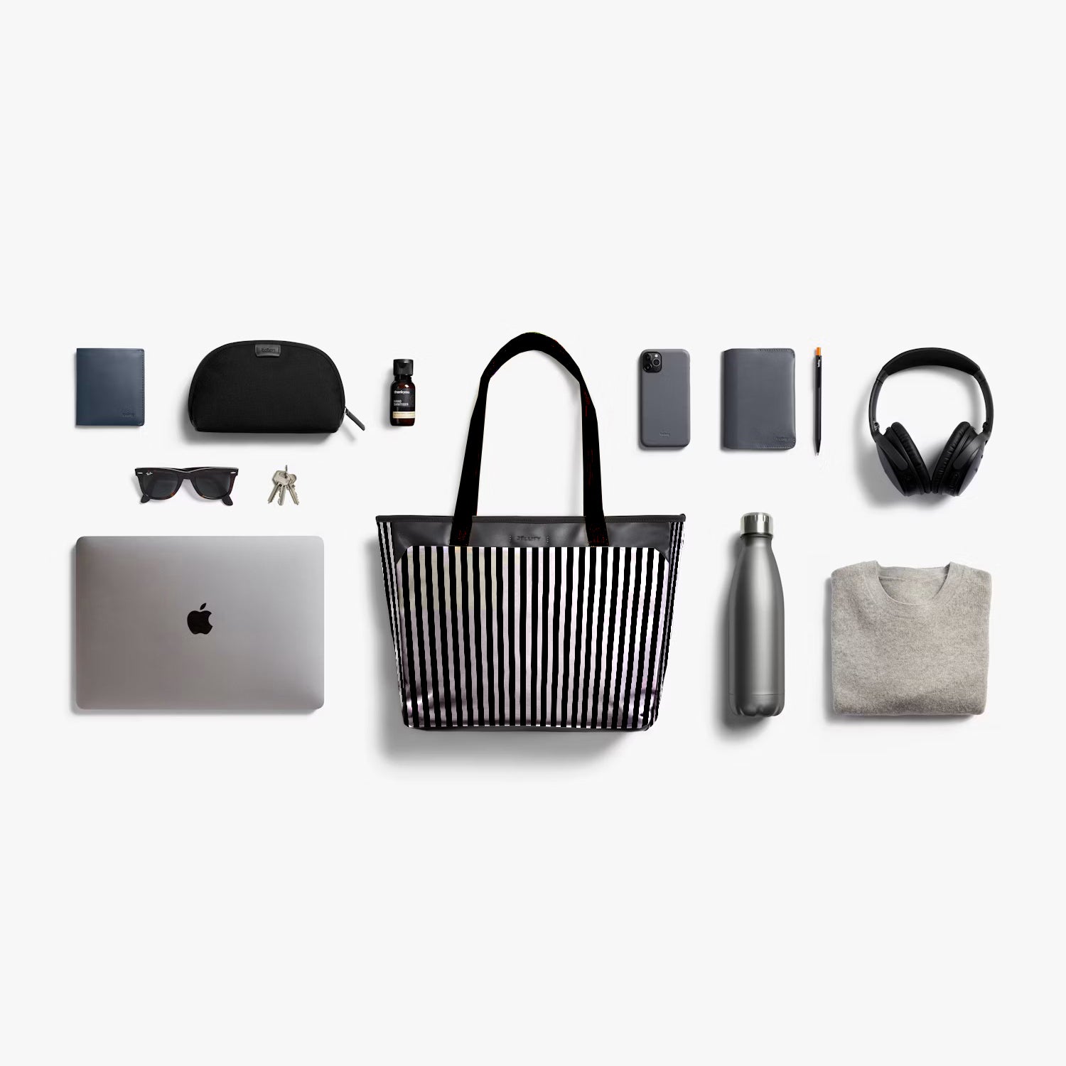 Striking Monochrome Laptop Tote - Lining