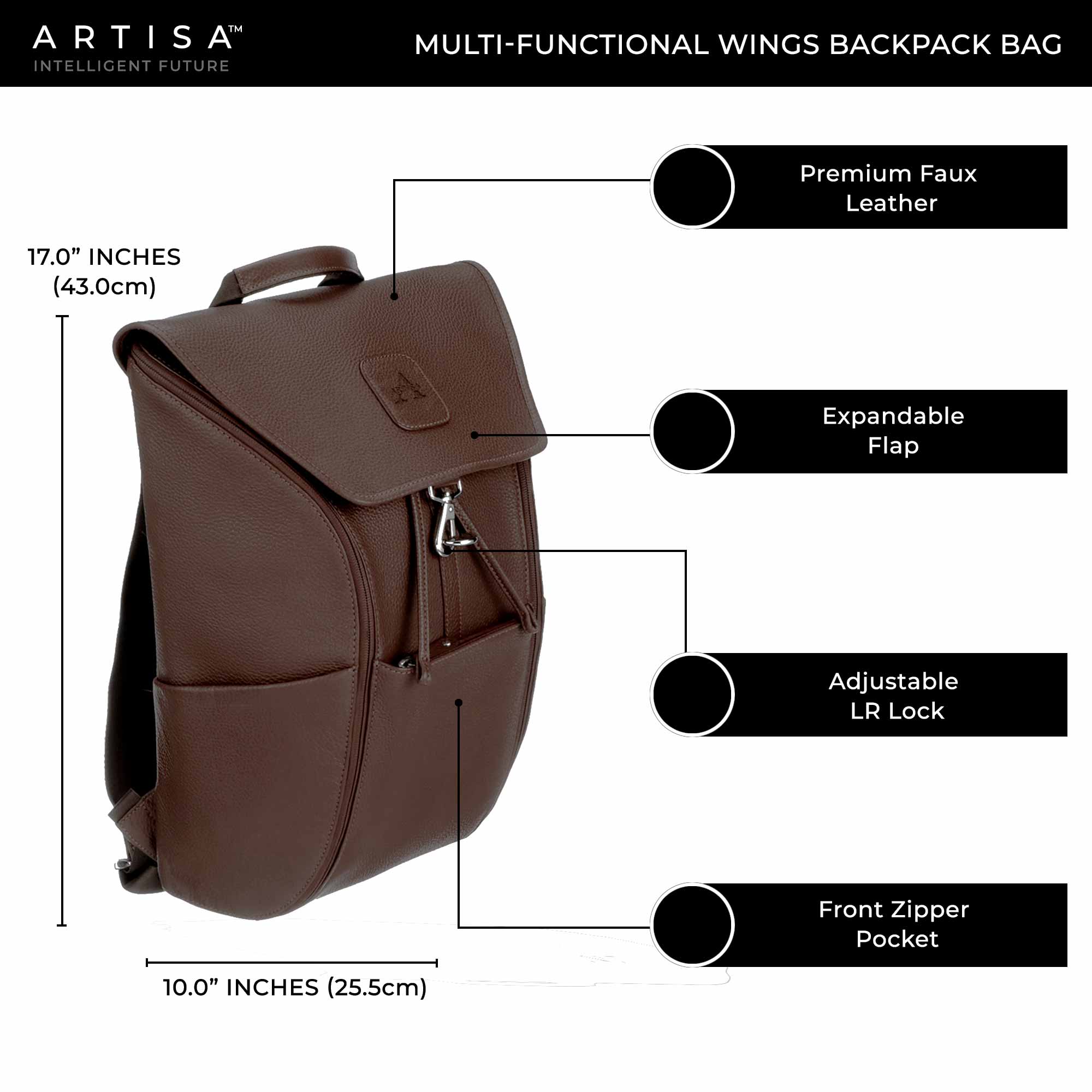 Wings Backpack - Dark Brown