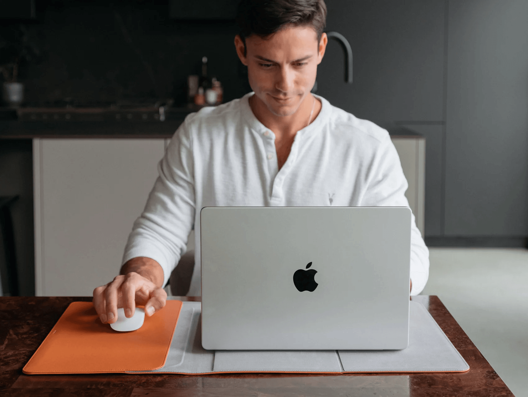 Dual-functional Laptops sleeve Convertible to Desk Mat | Brown