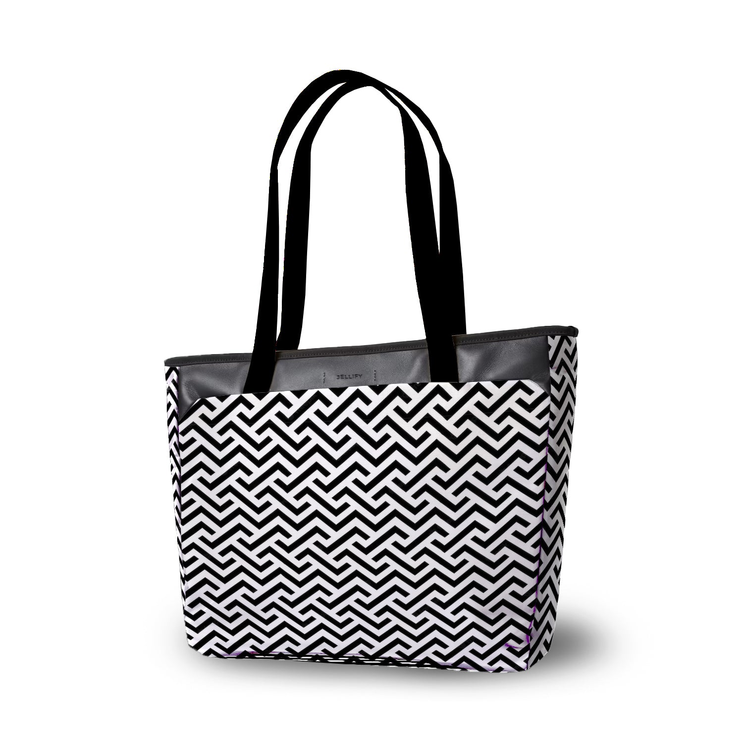 Striking Monochrome Laptop Tote - Zigzag