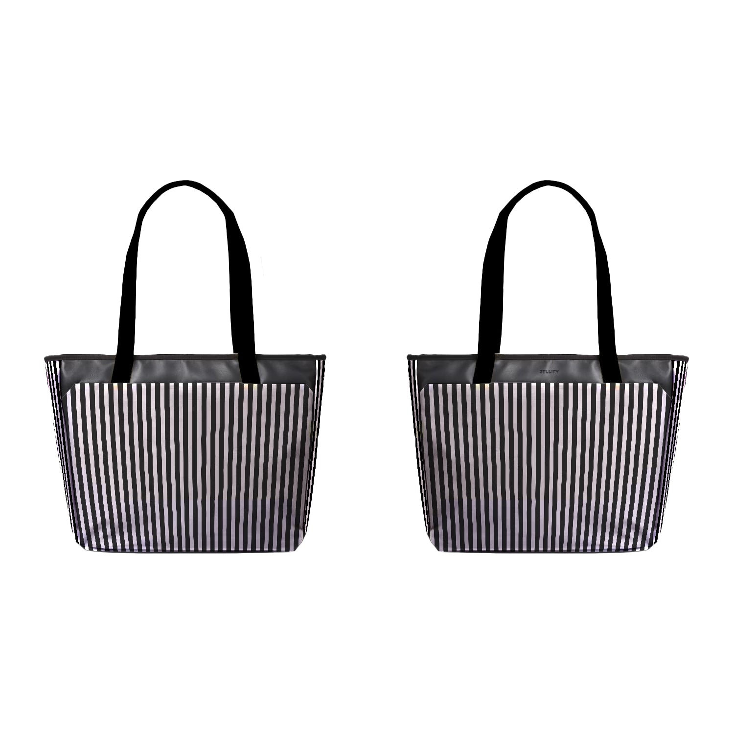 Striking Monochrome Laptop Tote - Lining