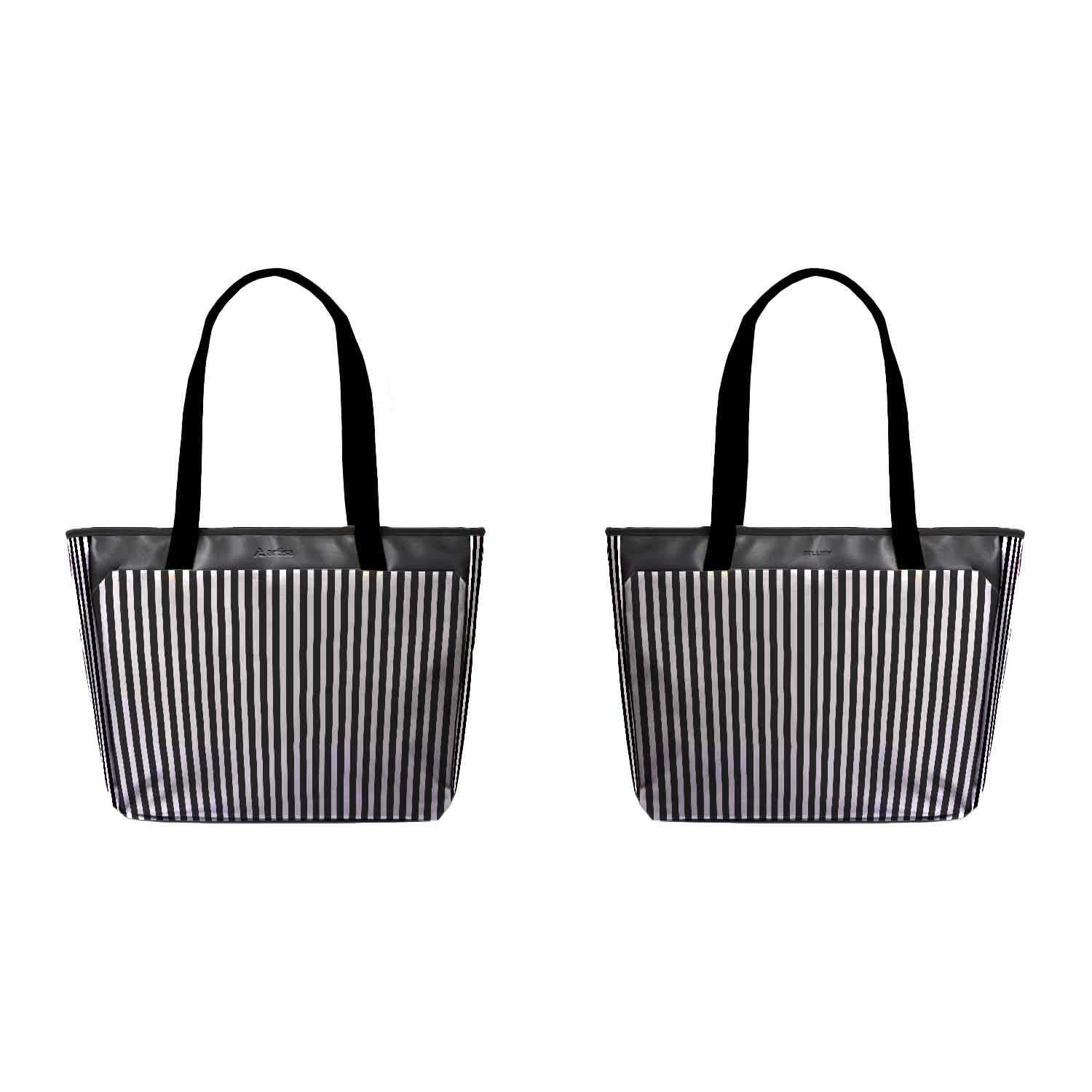 Striking Monochrome Laptop Tote - Lining