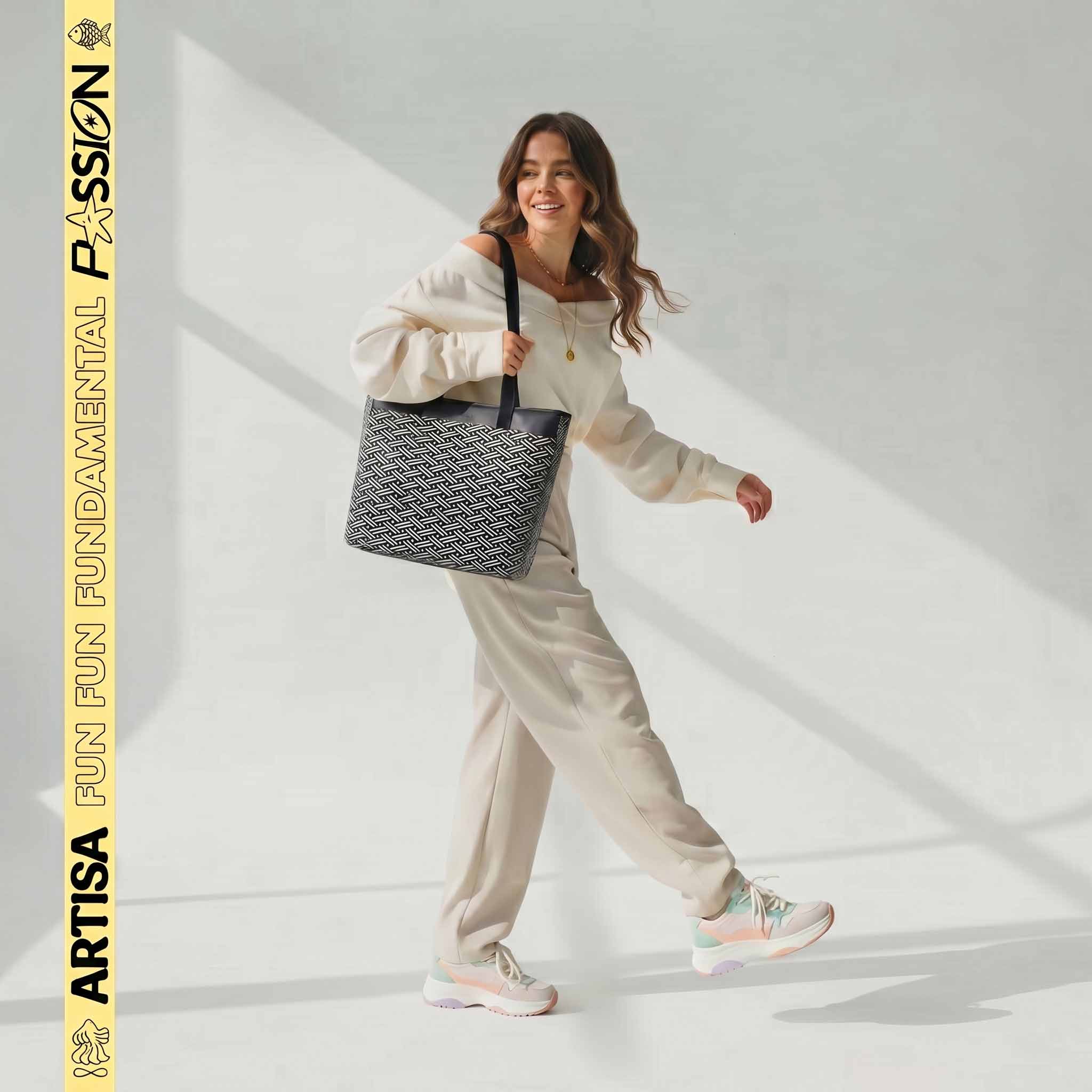 Striking Monochrome Laptop Tote - Cross
